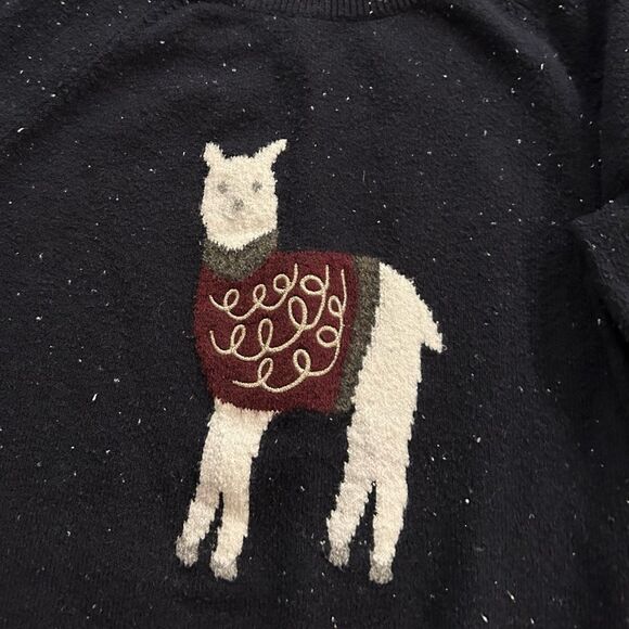 LOFT Women’s Navy Blue Llama Knit Crewneck Sweater Size Small Style 520610 - Picture 3 of 8